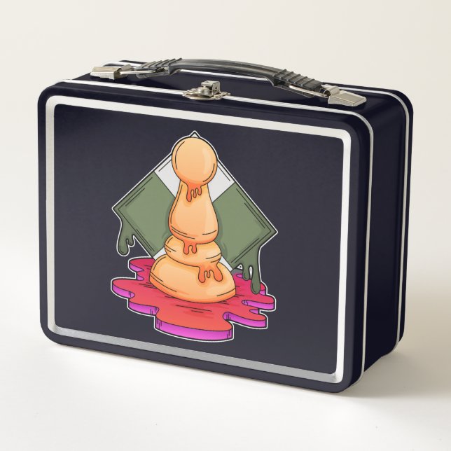 Chess piece Pawn Metal Lunch Box (Front)