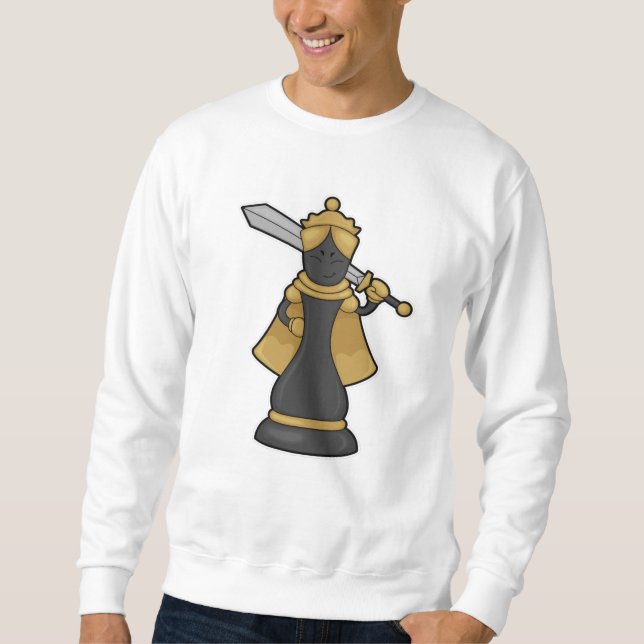 Chess piece Queen at Chess with Sword Sweatshirt (Front)
