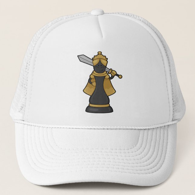 Chess piece Queen at Chess with Sword Trucker Hat (Front)