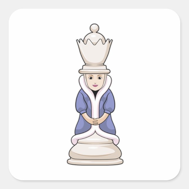Chess piece Queen Chess Square Sticker (Front)