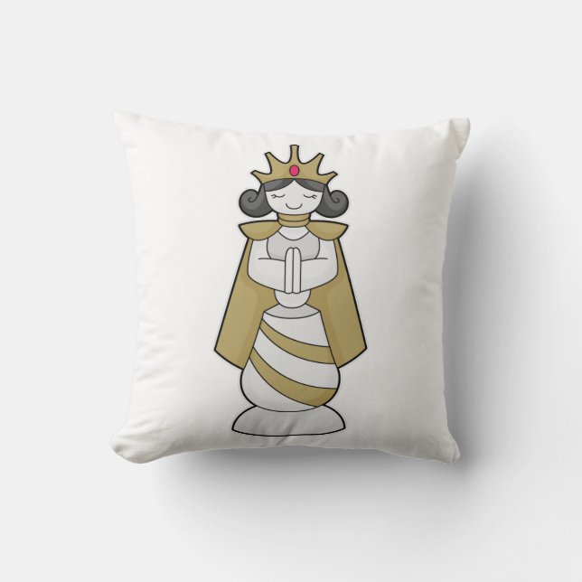 Chess piece Queen Crown Chess Cushion (Front)