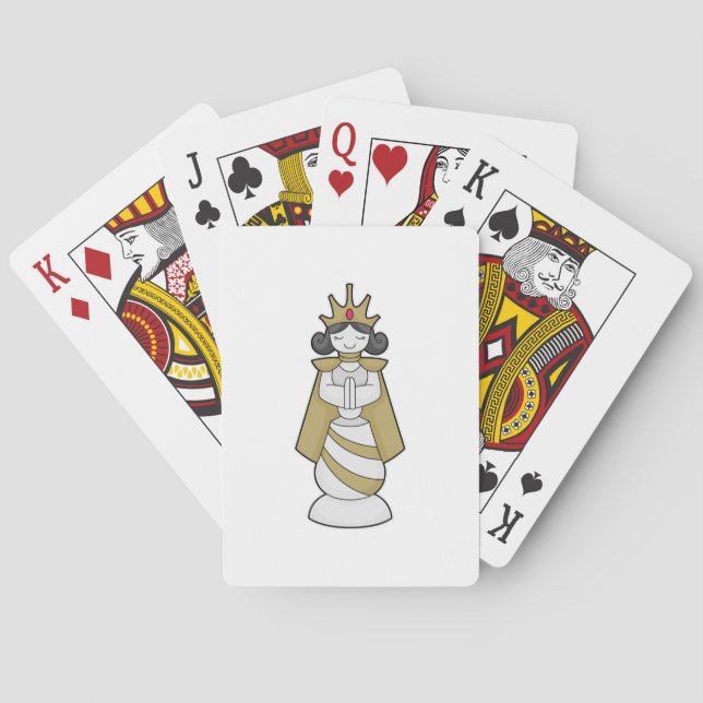 Chess piece Queen Crown Chess Playing Cards (Back)