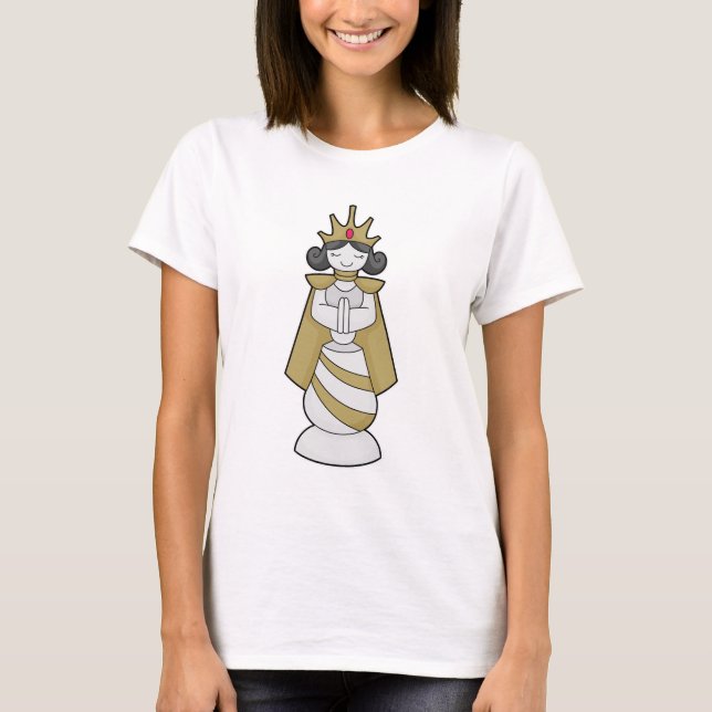 Chess piece Queen Crown Chess T-Shirt (Front)