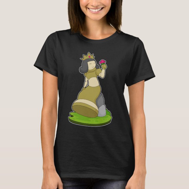 Chess piece Queen Flower Chess T-Shirt (Front)