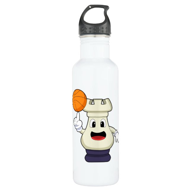 Chess piece Rook at Basketball Sports 710 Ml Water Bottle (Front)