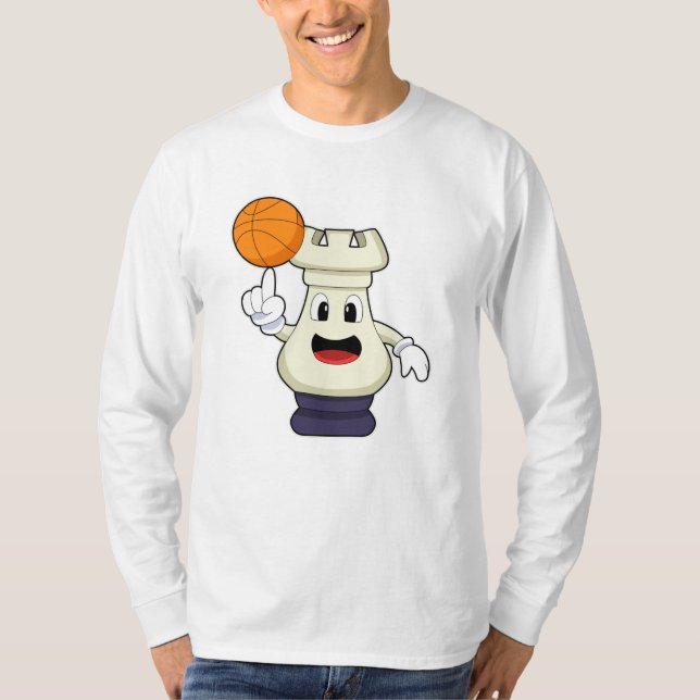 Chess piece Rook at Basketball Sports T-Shirt (Front)