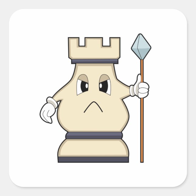 Chess piece Rook at Chess.PNG Square Sticker (Front)