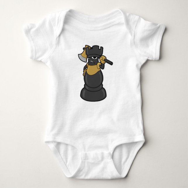 Chess piece Rook at Chess with Axe Baby Bodysuit (Front)