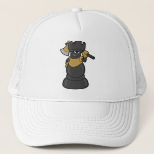 Chess piece Rook at Chess with Axe Trucker Hat