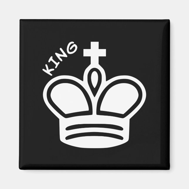 Chess Piece Symbol White King Magnet (Front)