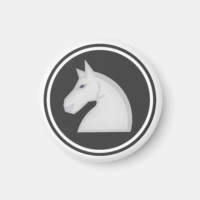 Chess Piece White Knight Magnet (Front)