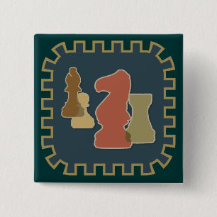 Chess Pieces Blue Button