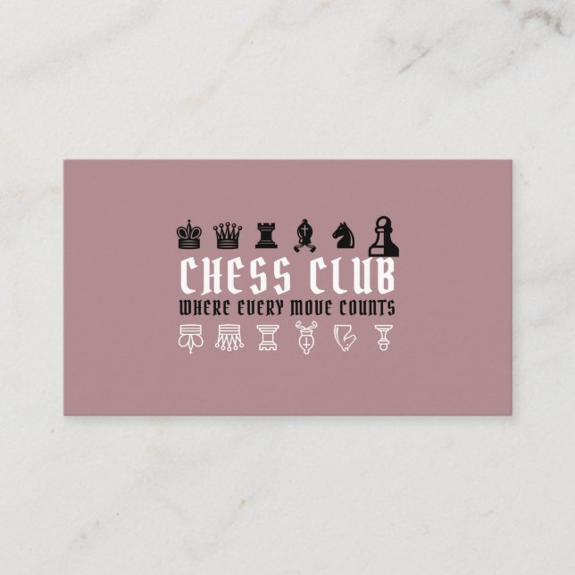 Chess Pieces, Chess Club Business Card (Front)