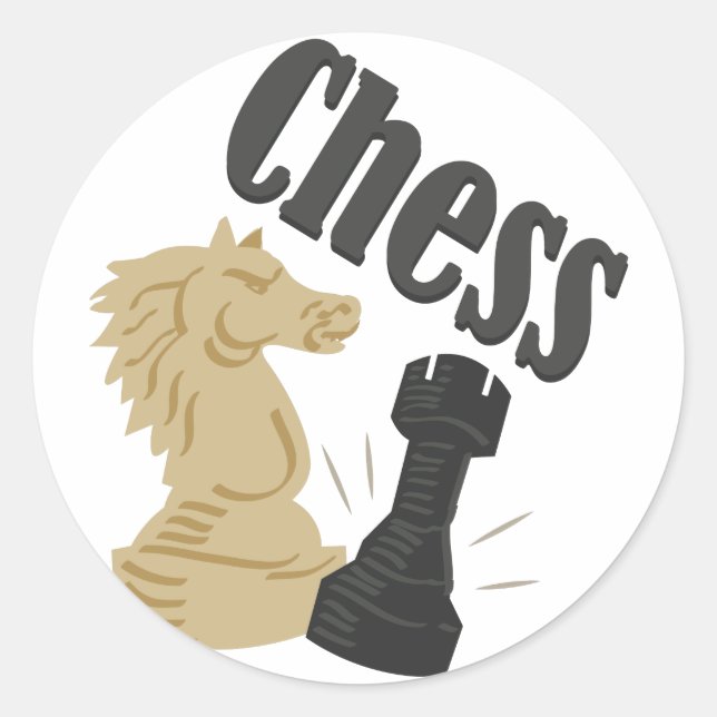 Chess Pieces Classic Round Sticker (Front)