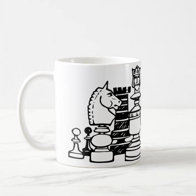 Chess Pieces Coffee Mug (Left)