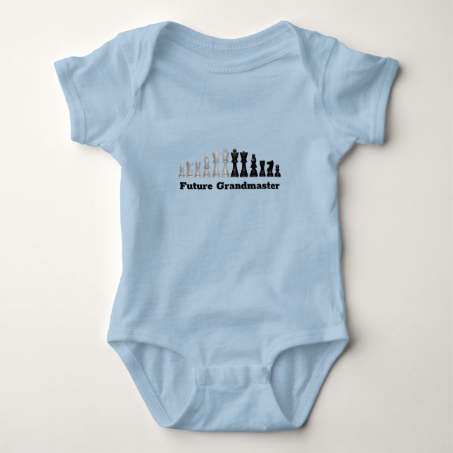 Chess Pieces Design Baby Bodysuit (Front)