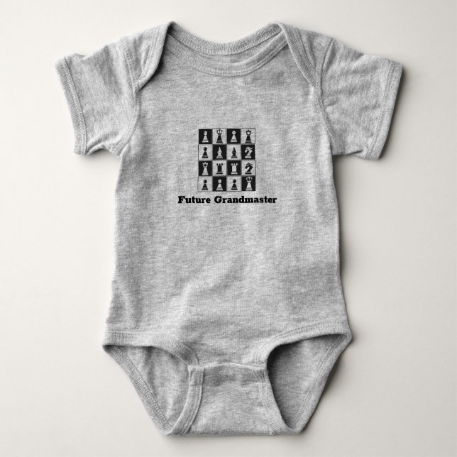 Chess Pieces Design Baby Bodysuit (Front)