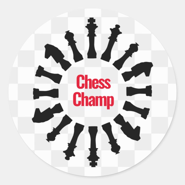 Chess Pieces Design Classic Round Sticker (Front)