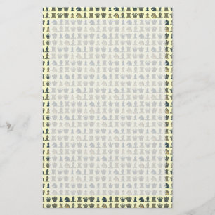 Chess Pieces in Rows Stationery