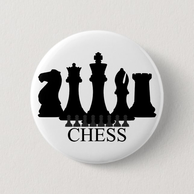 Chess Pieces Key Chain 6 Cm Round Badge (Front)