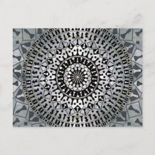 Chess Pieces Mandala Postcard