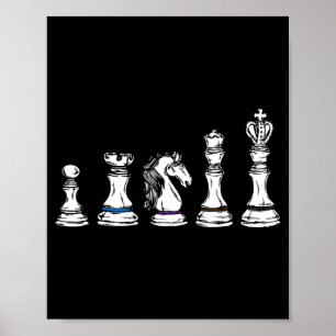 Chess Pieces of Brazilian Jiu-Jitsu Belt and Rank Poster