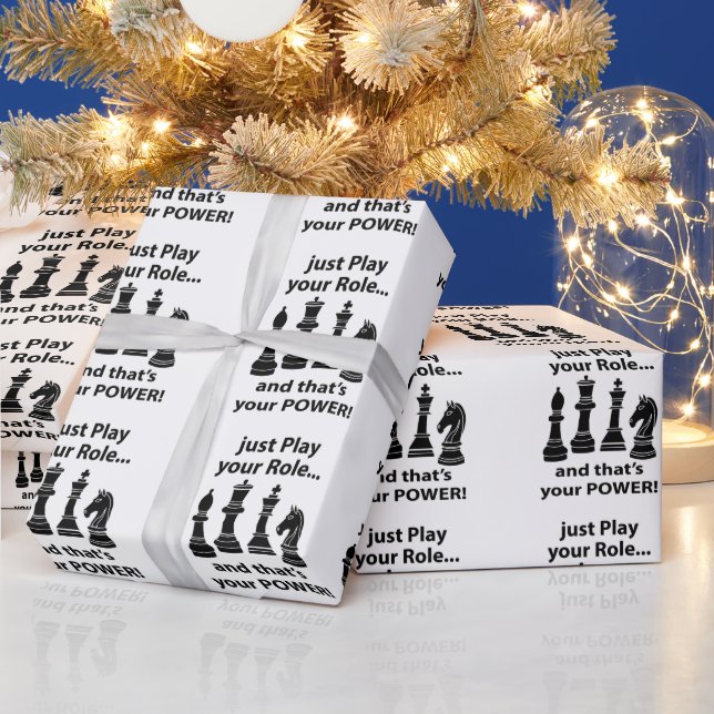 Chess Pieces Player Birthday Wrapping Paper (Holidays)