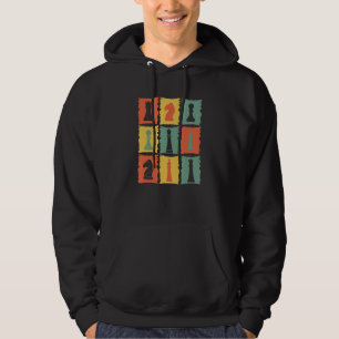 Chess Pieces Retro Graphic Chess  Chess Hoodie