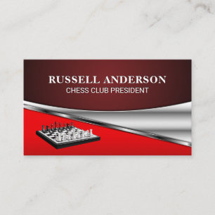 Chess Pieces Set on Chess Board Business Card