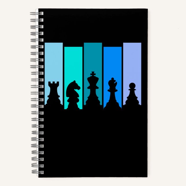 Chess Pieces Silhouette Notebook (Front)