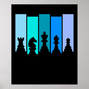 Chess Pieces Silhouette Poster