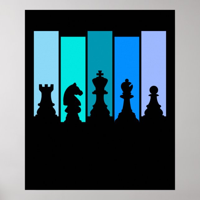 Chess Pieces Silhouette Poster (Front)