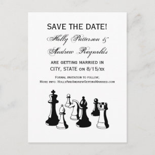 Chess Pieces Vintage Art #2 Announcement Postcard