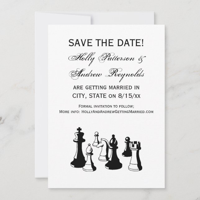 Chess Pieces Vintage Art #2 Invitation (Front)