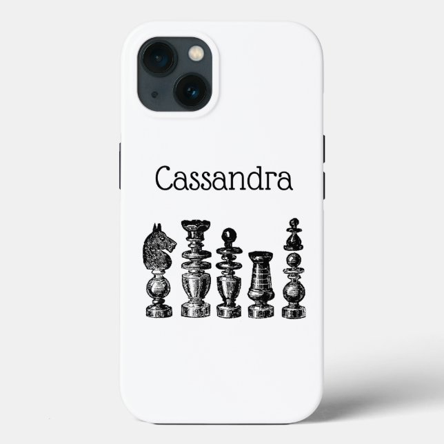 Chess Pieces Vintage Art Case-Mate iPhone Case (Back)