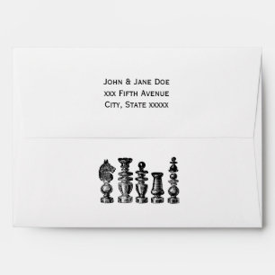 Chess Pieces Vintage Art Envelope