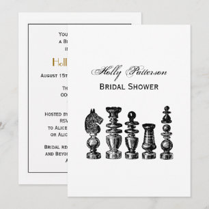 Chess Pieces Vintage Art Invitation
