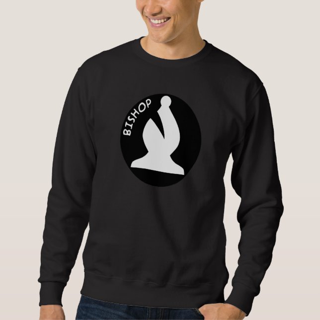 Chess Pieces White Bishop Chess Bishop White Chess Sweatshirt (Front)