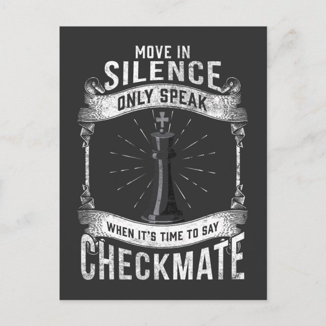 Chess Player Checkmate Chequerboard Game Lover Postcard (Front)