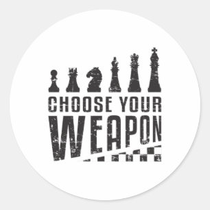 Chess Player Chess Board Checkmate Board Game Gift Classic Round Sticker