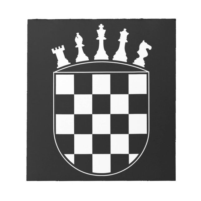 Chess Player Gifts for Croats  Croatian Flag Chess Notepad (Front)
