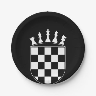 Chess Player Gifts for Croats Croatian Flag Chess Paper Plate