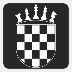 Chess Player Gifts for Croats  Croatian Flag Chess Square Sticker