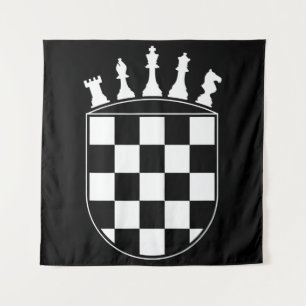 Chess Player Gifts for Croats Croatian Flag Chess Tapestry