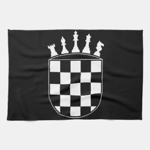 Chess Player Gifts for Croats Croatian Flag Chess Tea Towel