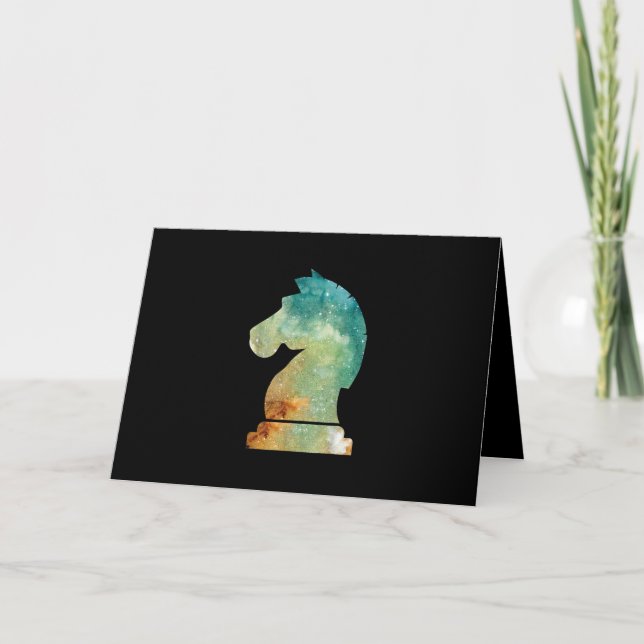 Chess Player Horse Knight Chess Lover Gift Card (Front)