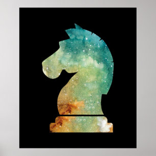 Chess Player Horse Knight Chess Lover Gift Poster