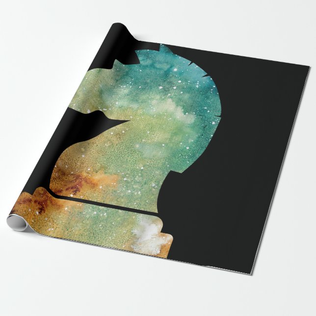 Chess Player Horse Knight Chess Lover Gift Wrapping Paper (Unrolled)