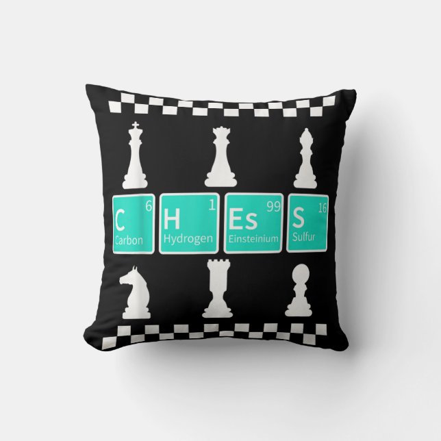 Chess Player Lover Periodic Table Funny Gift Men Cushion (Front)