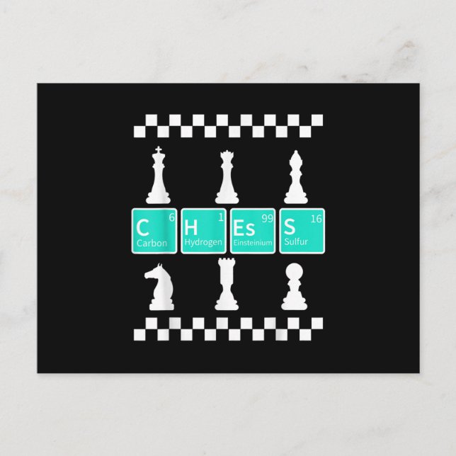 Chess Player Lover Periodic Table Funny Gift Men Postcard (Front)